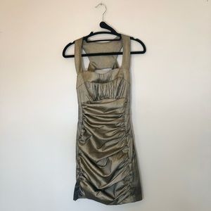 Tarnished Gold Cache Cocktail Dress